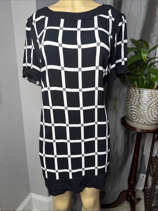 Michael Kors Dresses & Skirts - Michael Kors Women’s  Black and White Check Zip-Front Dress Sz 16